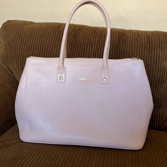 Furla Handbags - FURLA tote PVC Large 18x11x6 light pink EUC authentic